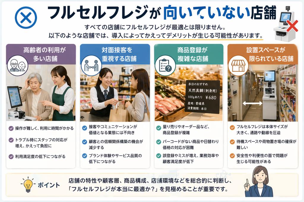 フルセルフレジが向いていない店舗