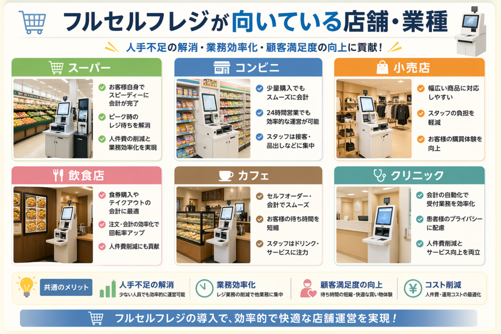 フルセルフレジが向いている店舗・業種