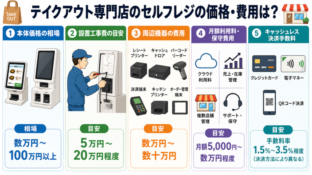テイクアウト専門店のセルフレジの価格・費用は？