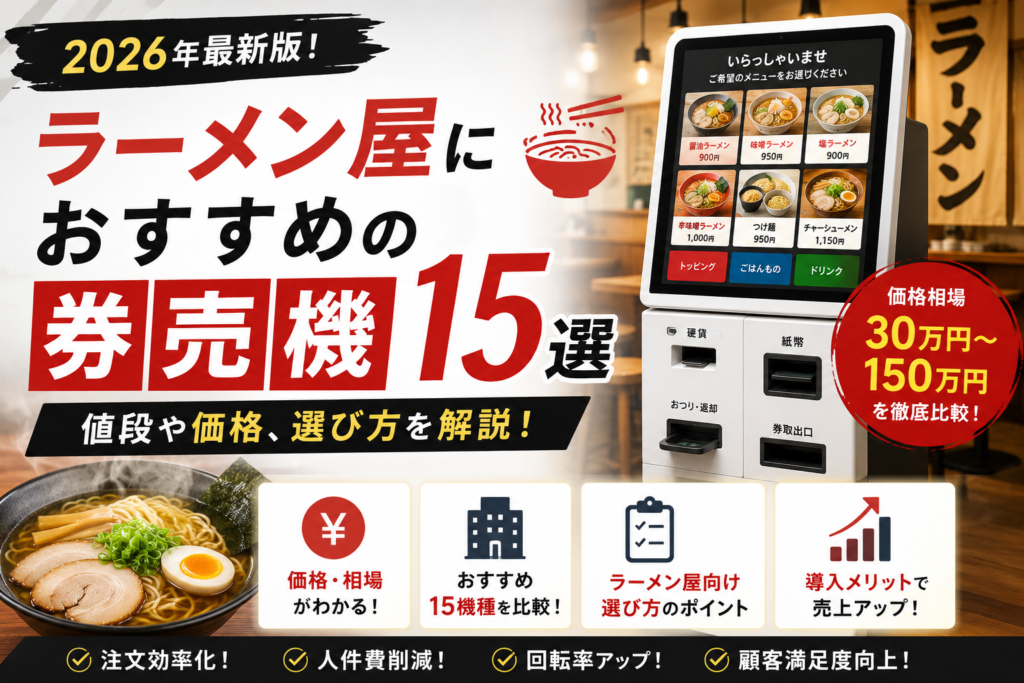 ラーメン屋におすすめの券売機15選｜値段や価格、選び方を解説！