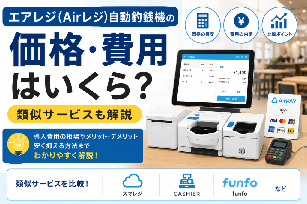エアレジ(Airレジ)自動釣銭機の価格・費用はいくら？類似サービスも解説