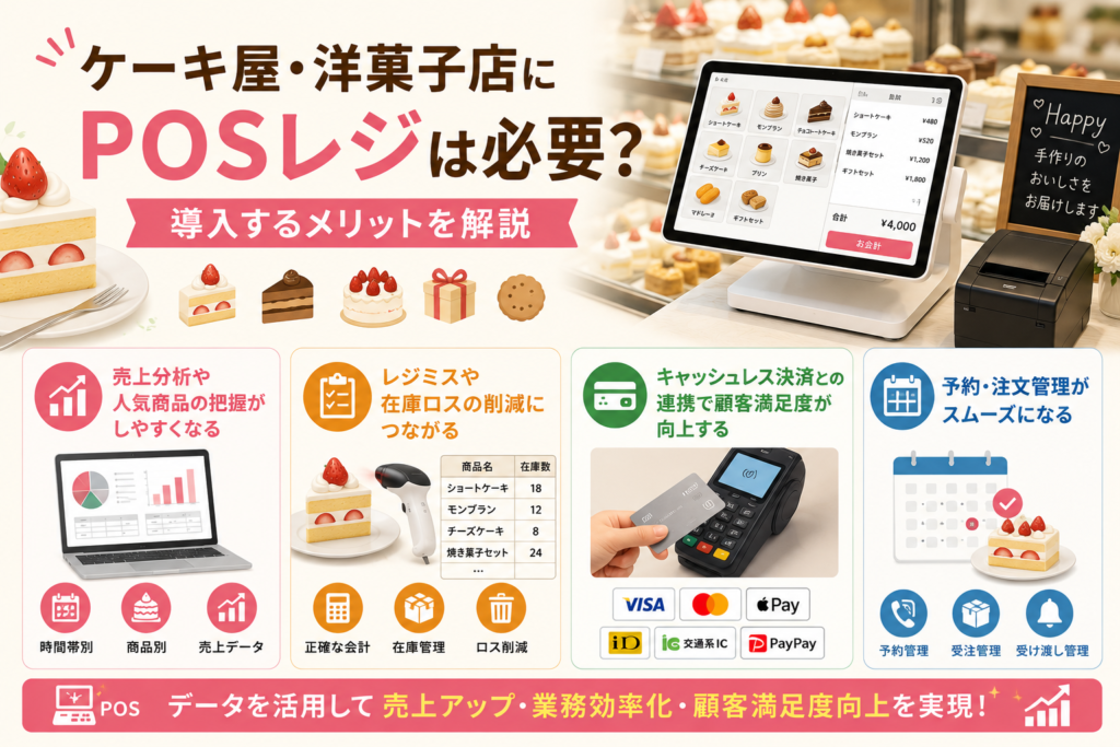 ケーキ屋・洋菓子店にPOSレジは必要？導入するメリットを解説