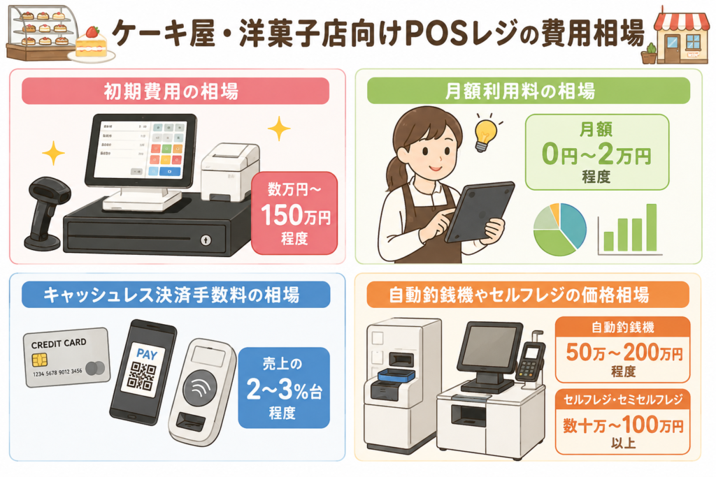 ケーキ屋・洋菓子店向けPOSレジの費用相場