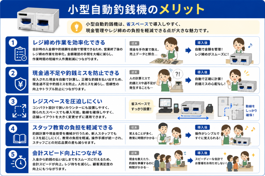 小型自動釣銭機のメリット