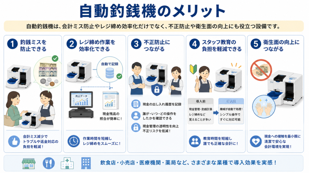 自動釣銭機のメリット