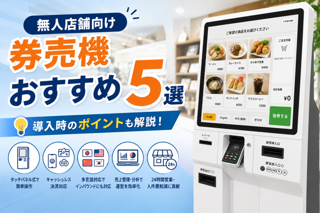 無人店舗向け券売機