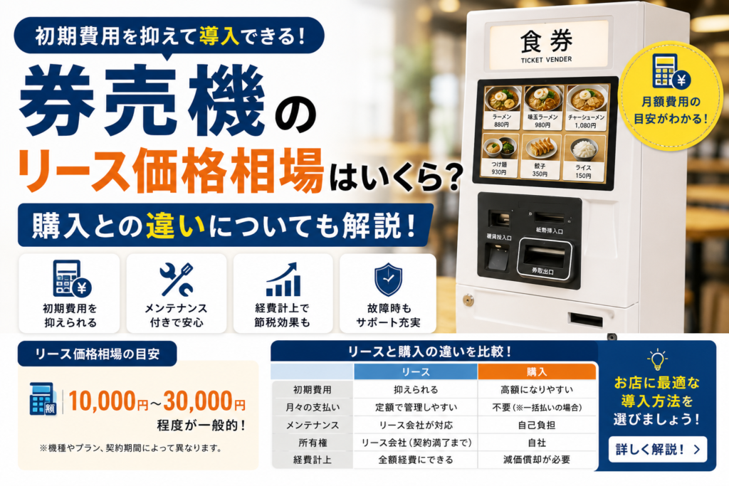 券売機のリース価格