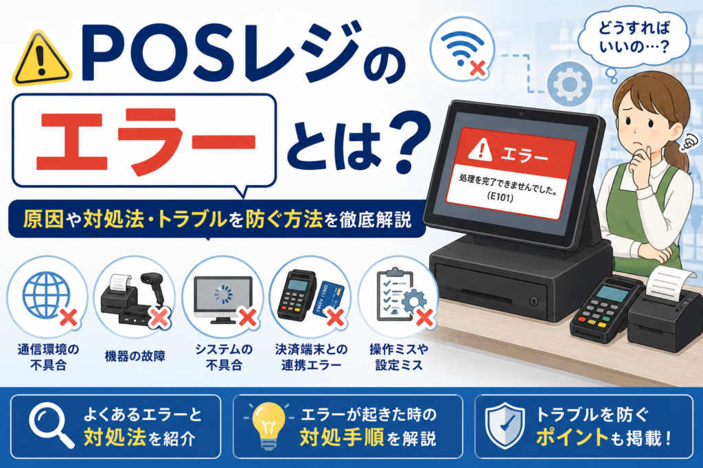 POSレジのエラーとは？原因や対処法・トラブルを防ぐ方法を徹底解説