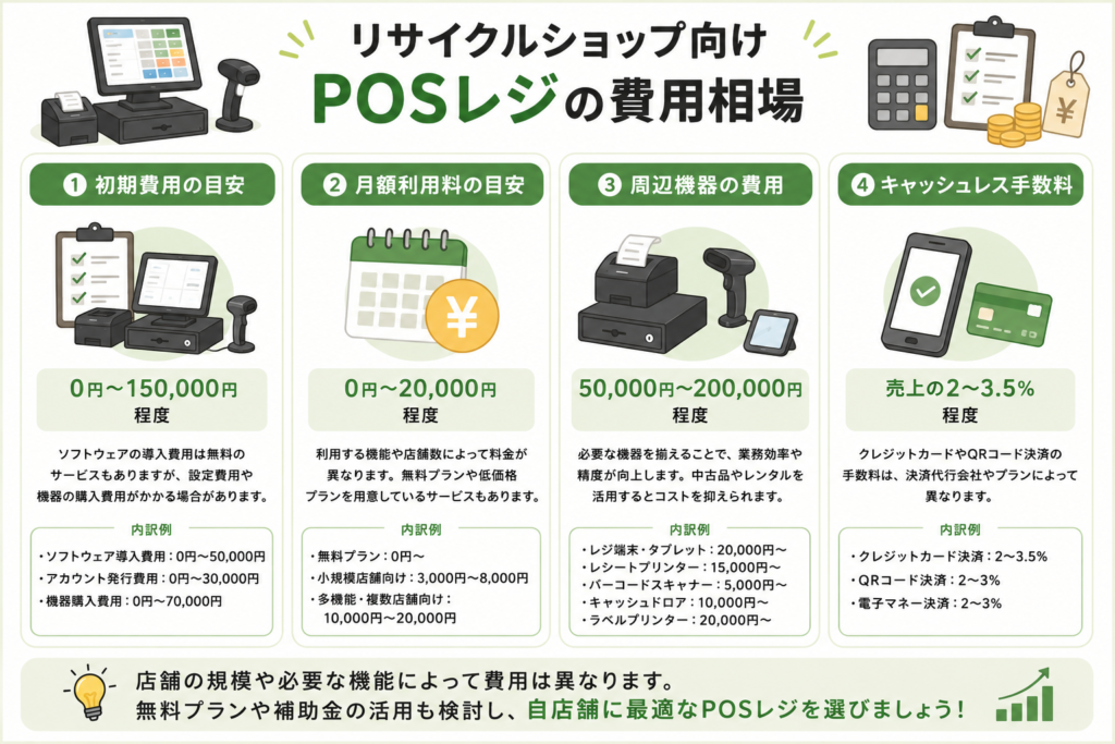リサイクルショップ向けPOSレジの費用相場