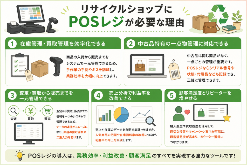 リサイクルショップにPOSレジが必要な理由