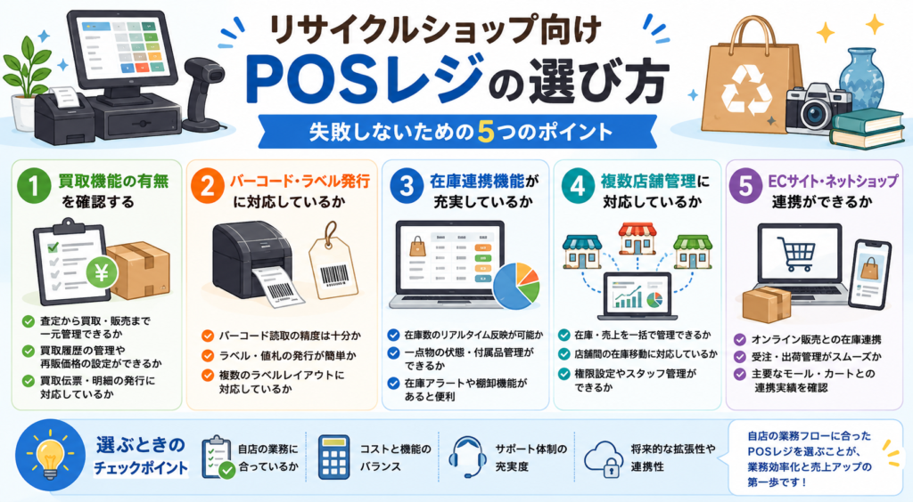 リサイクルショップ向けPOSレジの選び方